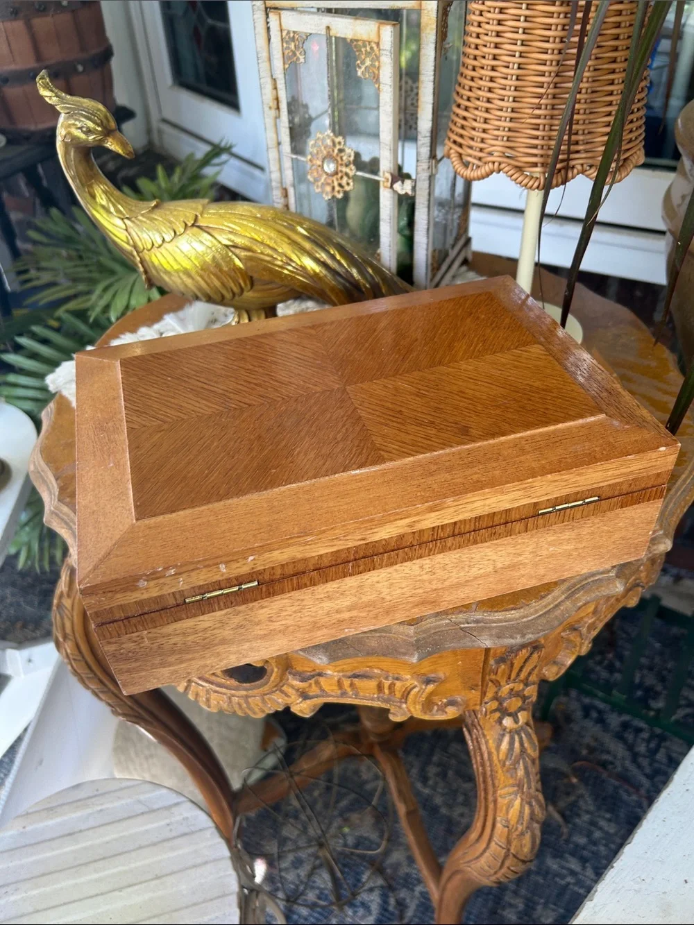Vintage rectangular wooden